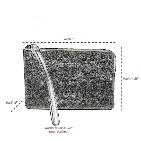 COACH Signature Embossed Patent Leather Wristlet - Picture 2 of 13